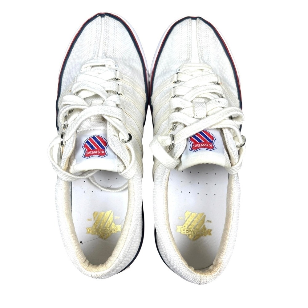 K-Swiss Women White Canvas Low Top Sneakers Size 7 50th Anniversary 93956-954-M - Picture 7 of 15